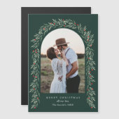 グリーンアーチフォトモダンクリスマスホリデーカード (正面/裏面)