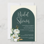 グリーンアーチホワイトフローラブライダルシャワー招待 招待状 (正面)