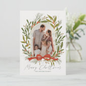 グリーンアーチボウクリーム2フォトクリスマス シーズンカード (スタンド正面)