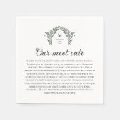 グリーンアーチリースモノグラム結婚ズミートカワイイ スタンダードカクテルナプキン (正面)