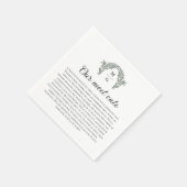 グリーンアーチリースモノグラム結婚ズミートカワイイ スタンダードカクテルナプキン (角)