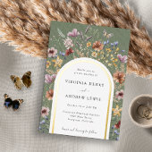 グリーンアーチ結婚式招待状フォイル招待状 箔招待状