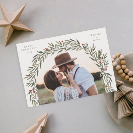 グリーンアーチ モダンスクリプト フォト クリスマス