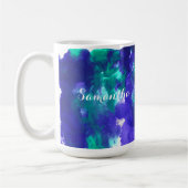 グリーンアートとパープルアート コーヒーマグカップ (左)