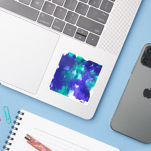 グリーンアートとパープルアート シール (ノートパソコンとiPhone)