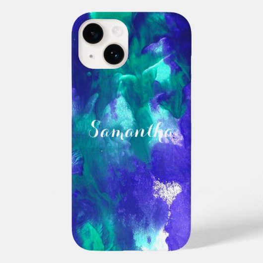 グリーンアートとパープルアート Case-Mate iPhoneケース (裏面)