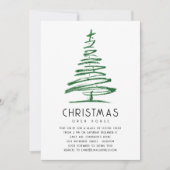 グリーンアートグリッターツリークリスマスオープンハウス 招待状 (正面)