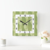 グリーンアートデコ スクエア壁時計 (ホーム)