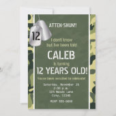 グリーンアーミードッグタグカモフラージュパーティの招待状 招待状 (正面)