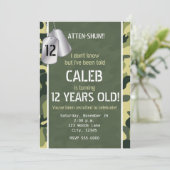 グリーンアーミードッグタグカモフラージュパーティの招待状 招待状 (スタンド正面)