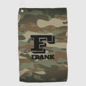 グリーンアーミー偽装軍隊迷彩柄カスタム ゴルフタオル (正面)