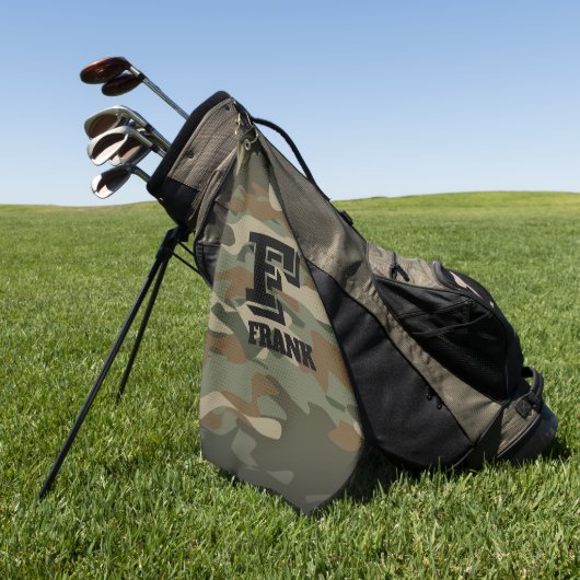 グリーンアーミー偽装軍隊迷彩柄カスタム ゴルフタオル (グリーン)