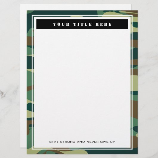 グリーンアーミー迷彩柄エレガントカスタム紙 (正面/裏面)