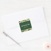 グリーンアーミー迷彩柄迷彩党の好意ステッカー スクエアシール (封筒)