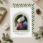 グリーンアーモダンチフォトクリスマス 箔シーズンカード