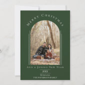 グリーンアーモダンチフレームホリデーフォトカード シーズンカード (正面)