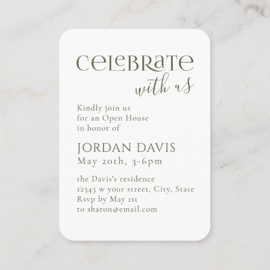 グリーンアーモダンチ写真の卒業発表 エンクロージャーカード (裏面)