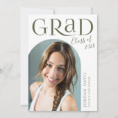 グリーンアーモダンチ写真の卒業発表 招待状 (正面)