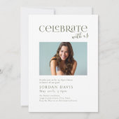 グリーンアーモダンチ写真の卒業発表 招待状 (裏面)