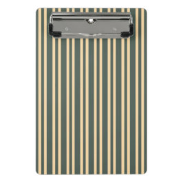 グリーンイエローのストライプ柄 ミニクリップボード