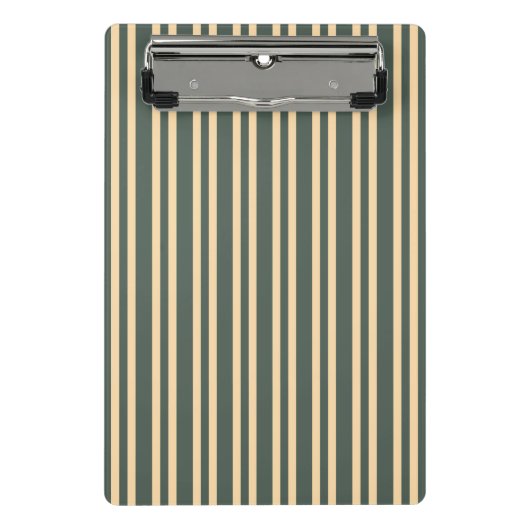 グリーンイエローのストライプ柄 ミニクリップボード (正面)