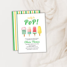 グリーンイエローアイスクリームポップベイビーシャワー