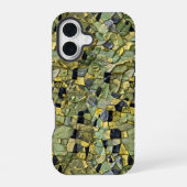 グリーンイエローアリゲータークロコダイルドラゴン革 iPhone 16ケース (裏面)