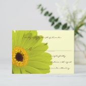 グリーンイエローエレガントガーベラウェディング招待状 出欠カード (スタンド正面)