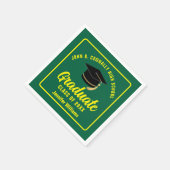 グリーンイエローカスタム卒業2025年度卒業パーティー スタンダードカクテルナプキン (角)