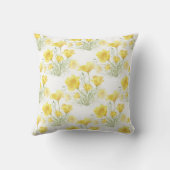 グリーンイエローカリフォルニアポピー水絵画色 クッション (裏面)