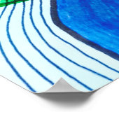 グリーンイエローキュートモダントロピカルボ葉ホ ポスター (角)