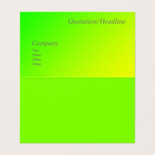 グリーンイエローグラデーション名刺 名刺 (内部フラット)