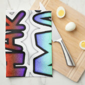 グリーンイエローゴールデンブラジルハクナマタタアートプリント キッチンタオル (四つ折り)