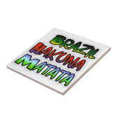 グリーンイエローゴールデンブラジルハクナマタタアートプリント タイル (側面)