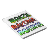 グリーンイエローゴールデンブラジルハクナマタタアートプリント ノートパッド (アングル)