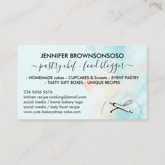 グリーンイエローサークルベイカーケーキメーカー 名刺 (裏面)