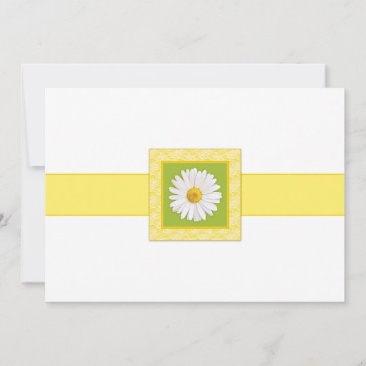 グリーンイエローシャスタデイジー誕生日招待状 招待状 (裏面)