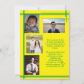 グリーンイエロースクールカラー卒業写真プライド 招待状 (裏面)