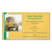 グリーンイエロースクールバスドライバー マグネット名刺 (正面)