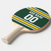 グリーンイエロースポーツフットボールジャージーの名前番号 卓球ラケット (正面アングル)