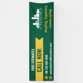 グリーンイエロースモールビジネスコール今すぐロゴプロモーション 横断幕 (縦)