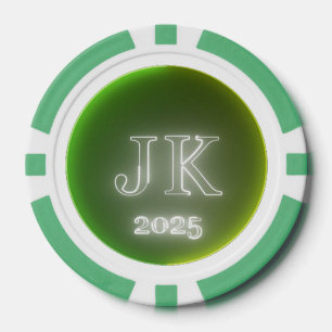 グリーンイエロートランプのポーカーチップJK 2025 ポーカーチップ
