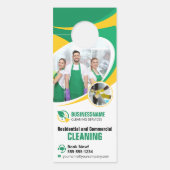 グリーンイエローハウスクリーニングハウスメイド ドアノブサイン (正面)