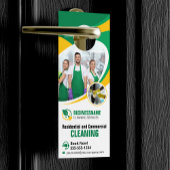 グリーンイエローハウスクリーニングハウスメイド ドアノブサイン