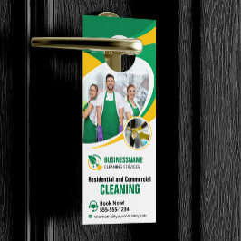 グリーンイエローハウスクリーニングハウスメイド ドアノブサイン