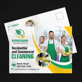 グリーンイエローハウスクリーニングハウスメイド ポストカード
