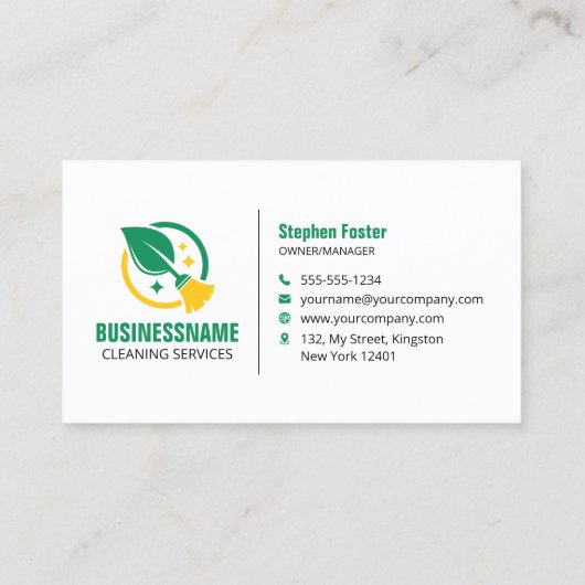 グリーンイエローハウスクリーニングハウスメイド 名刺 (裏面)