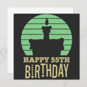 グリーンイエローハッピー55th誕生日引用文 セーブザデート (正面/裏面)