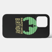 グリーンイエローハッピー55th誕生日引用文 Case-Mate iPhoneケース (裏面 (横))