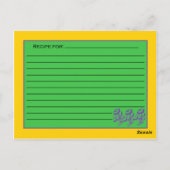 グリーンイエローパープルフローラレシピカード ポストカード (裏面)